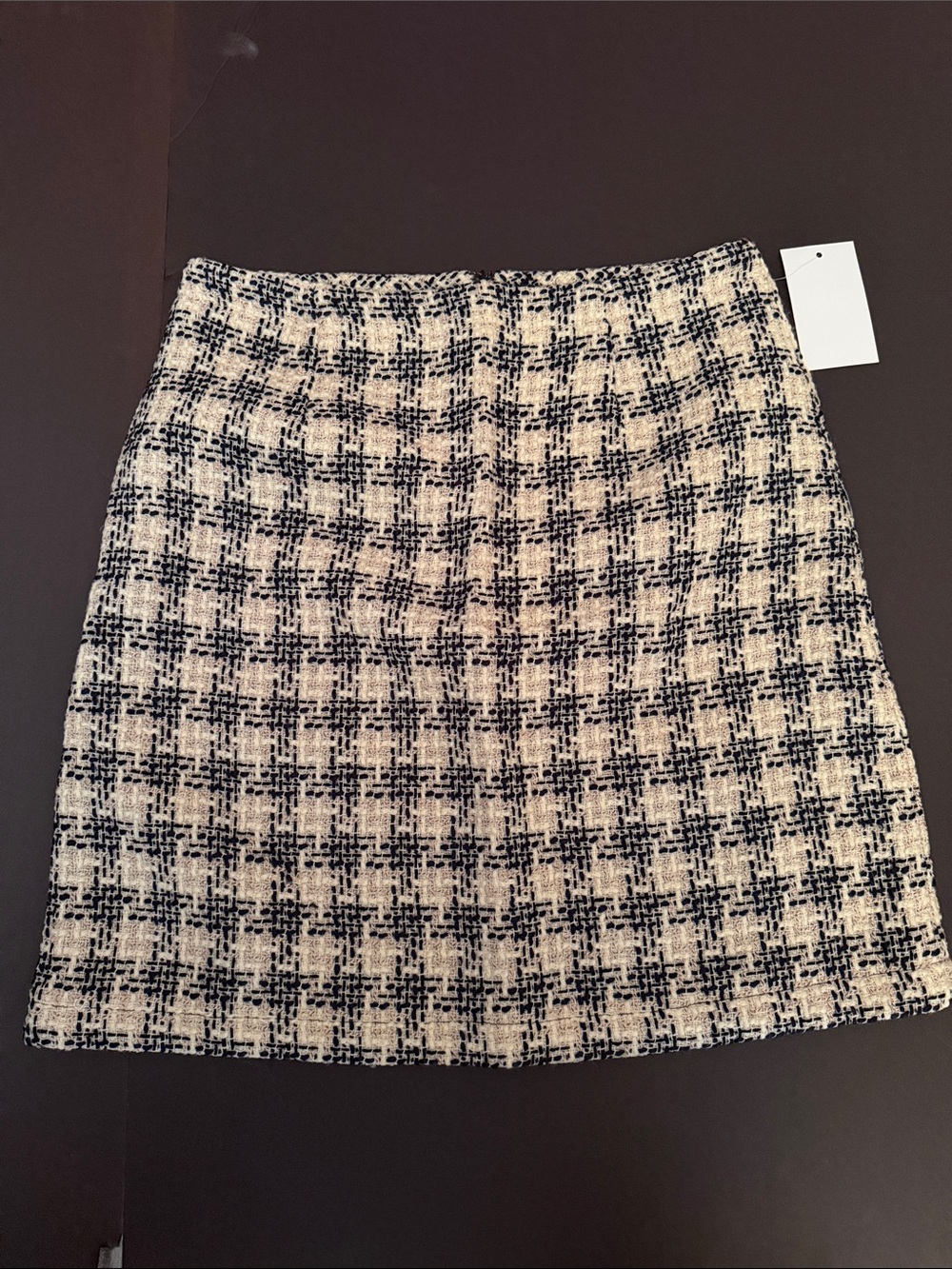 Tulip B Black, Cream & Beige Mini Tweed Skirt. Size L - Picture 2 of 5
